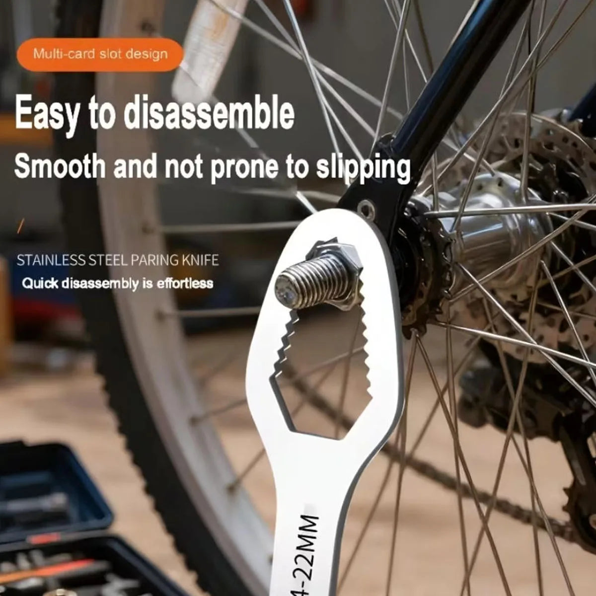 Adjustable Self-Tightening Double Head Wrench | Multi-Functional Tool for Cars, Bicyc alternate view