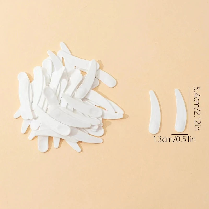 Plastic Face Cream Spoon Set | 50-Pack Crescent Spoons for Skincare alternate view