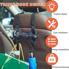 NEW 2Pc Car Back Seat Hook Multifunctional Rear Seat Headrest Hook Holder Adjustable alternate view