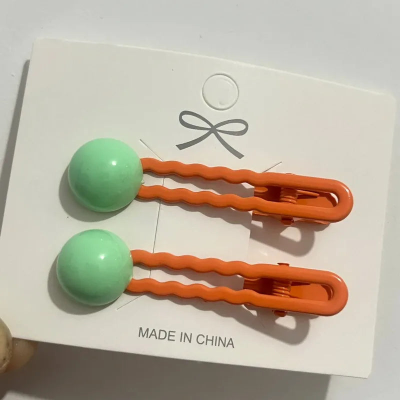 2Pcs/Set Simple Hair Clips For Girls Cute Hair Barrettes Baby Hairpins Kids Headwear Cli detail view