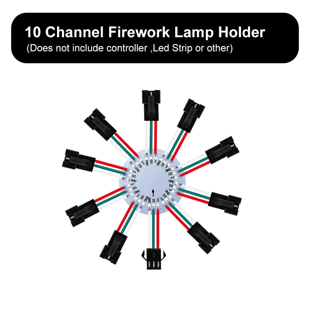 WS2812B LED Firework Light Module Panel 10/11/12/13 Channel | Individually Addressabl alternate view