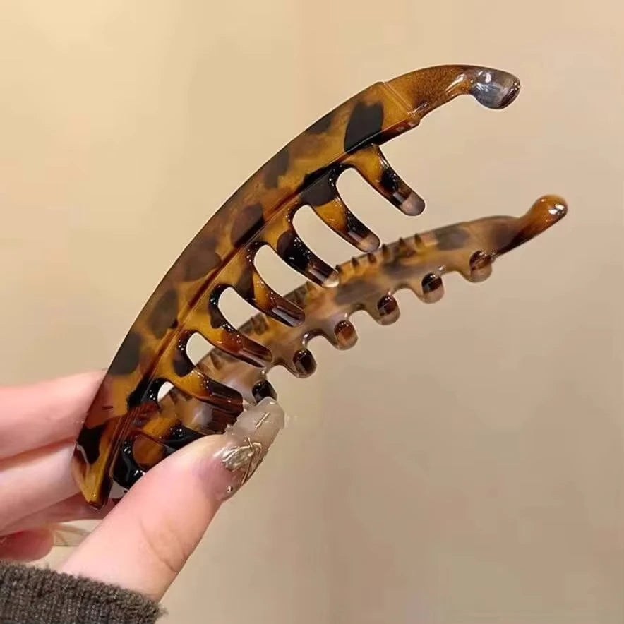 1/3pcs Tortoiseshell Banana Hair Clip Fish Shaped Hairpin For Women Hair Accessories Hai detail view