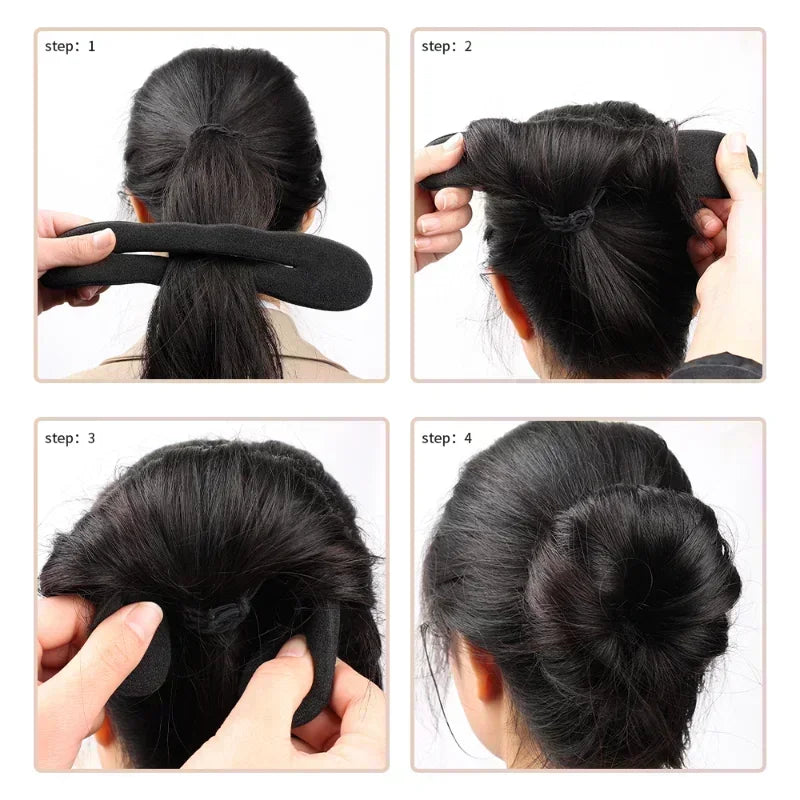 Sponge Hair Styling Tool Plastic Loop Curly Hair Maker Hair Scrunchie Headband Twist lifestyle view