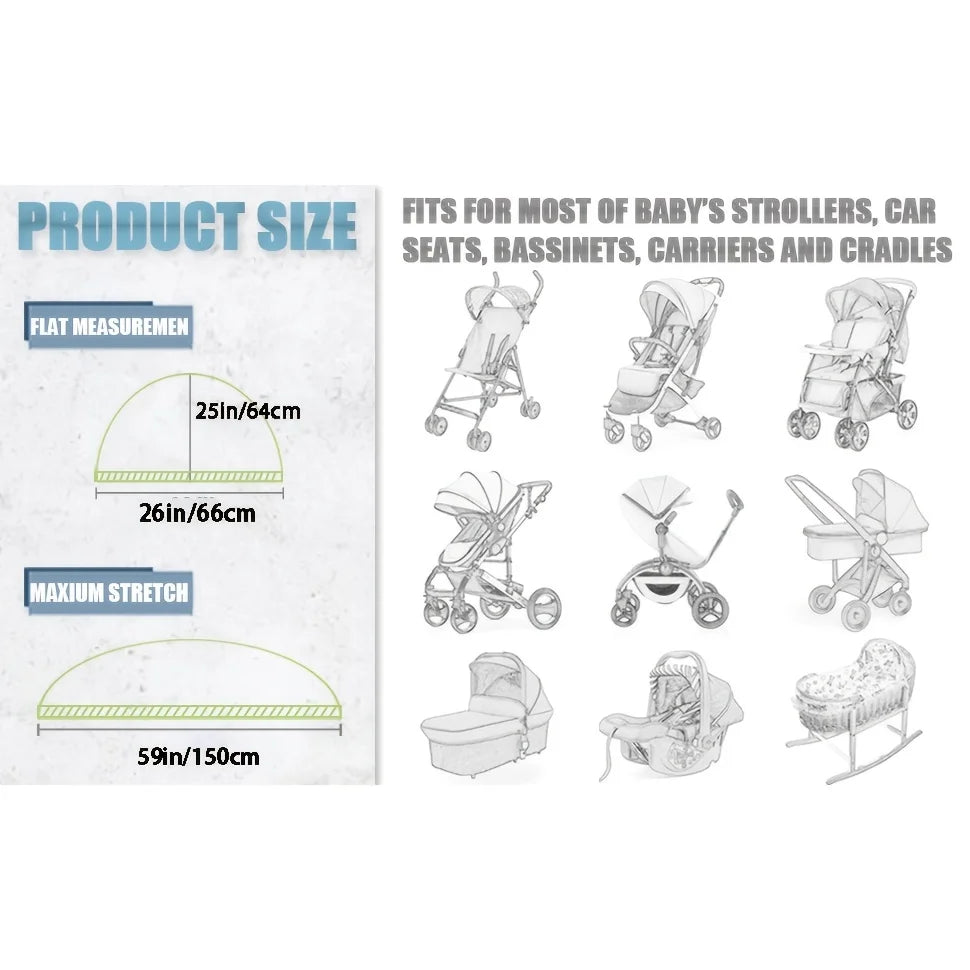 Full Face Mosquito Cover for Baby Stroller | Super Durable, Breathable, Insect Proof alternate view