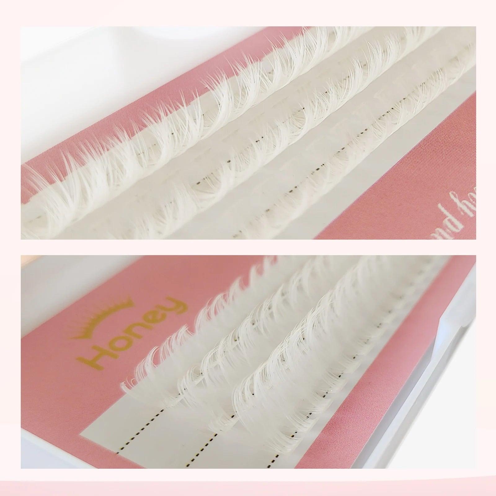 Honey Eyelash 40D White Cluster Eyelash Hot Melt DIY Pure White Wedding Lash Party Makeup Winter Christmas Eyelashes