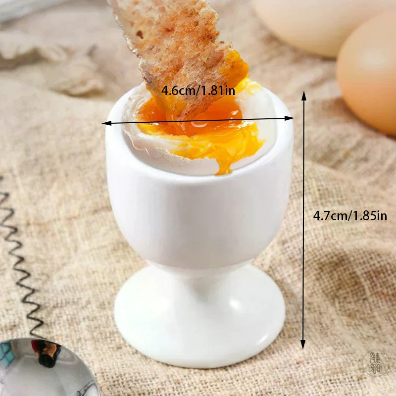 Egg Cup Holder for Hard and Soft Boiled Eggs | White Breakfast Kitchen Accessory additional angle