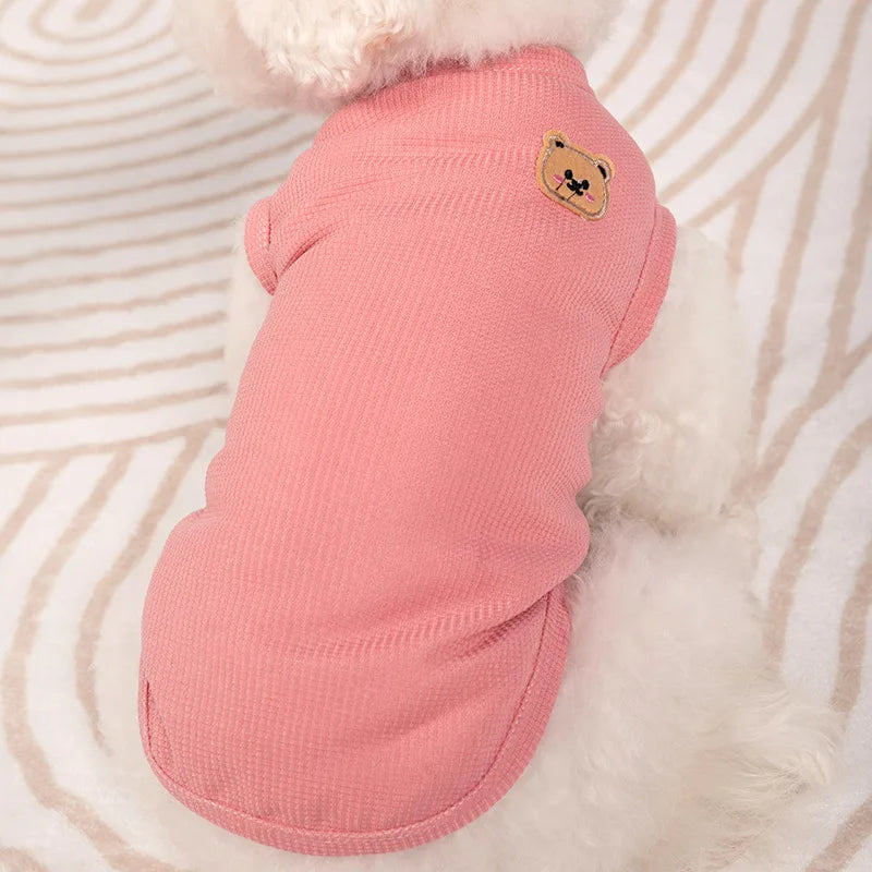 Dog Vest Pet Cat Clothing Four Colors Of Polyester Fabric Breathable Sweat Resistant lifestyle view