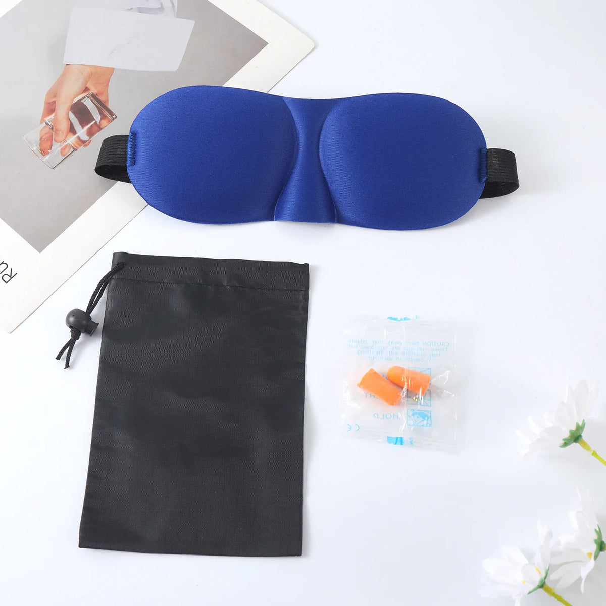 3D Sleep Mask for Travel and Nap | Lightweight Eye Cover with Storage Bag and Earplug alternate view