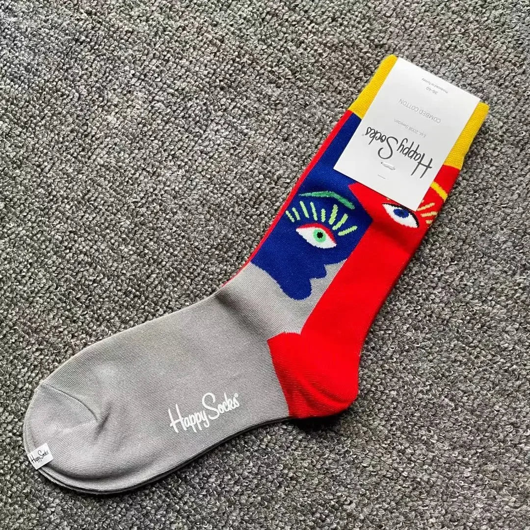 Multicoloured Socks Women Men Sports Socks Funky Dress Socks Casual Cotton additional angle
