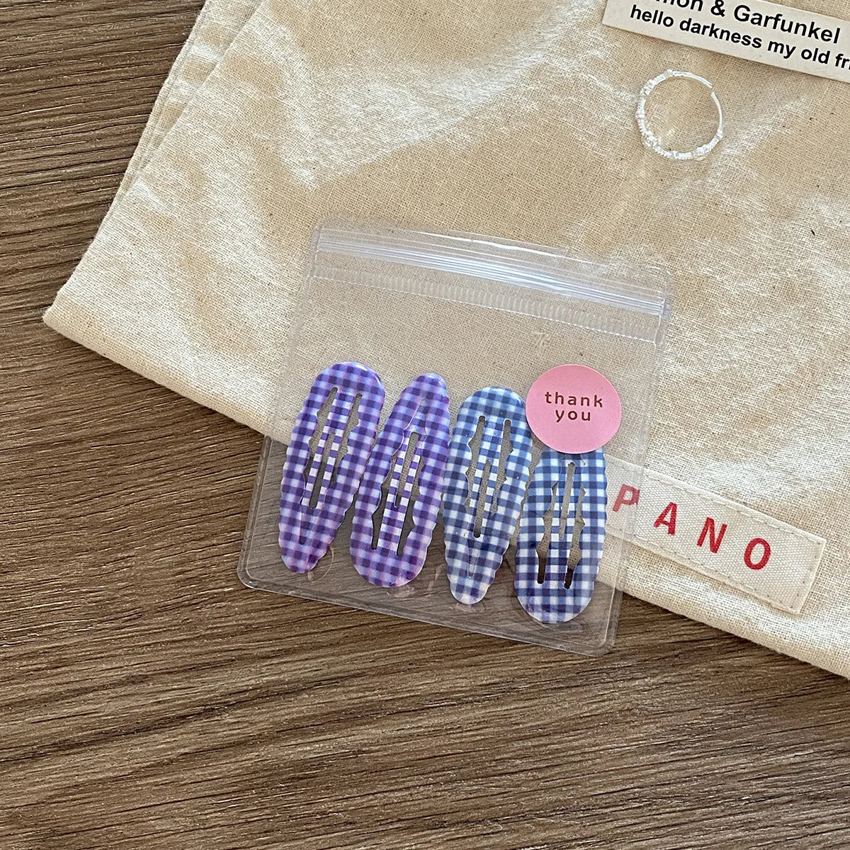 4pcs Academia Hair Clips for Children Cute Polka Dot & Plaid BB Clips Y2K School Girl Side Hair Pins Water-drop Wavy Shape Set