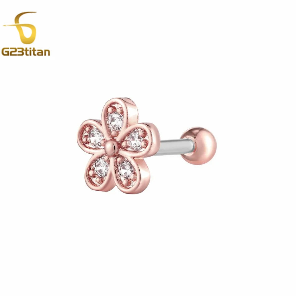 2PC Women's Flower Zircon Stud Earrings 3 Colors Engagement Wedding Jewelry for Carti lifestyle view