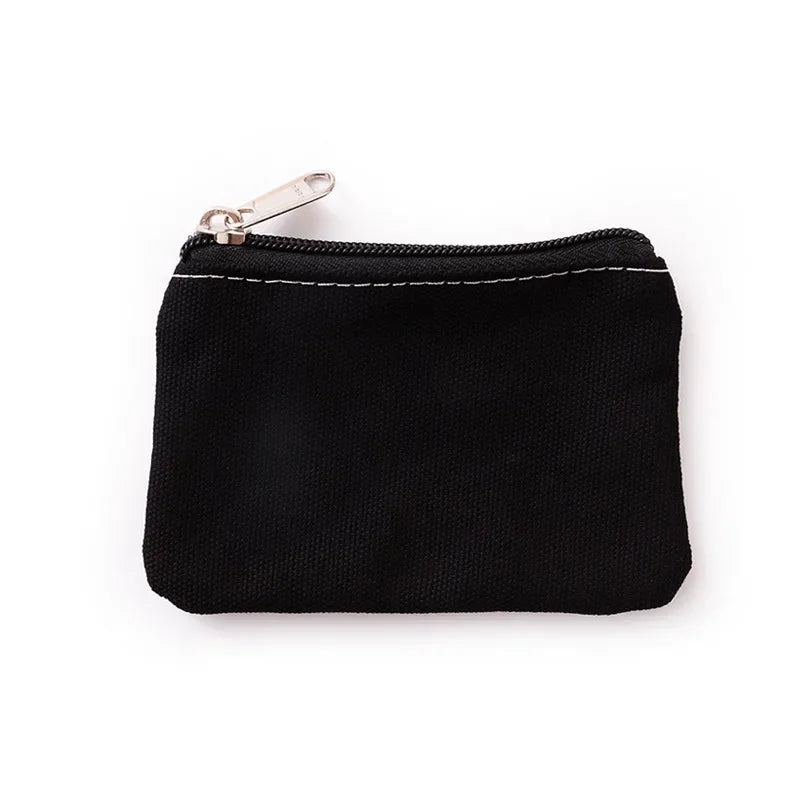 Solid Color Canvas Zipper Coin Purse | Mini Money Pouch for Women Men lifestyle view