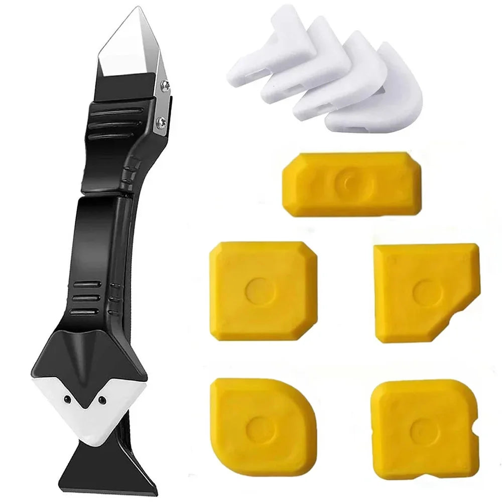 5in1 Silicone Scraper Squeegee Glue Remover Tool Kit | Multifunctional Caulking & Gro alternate view