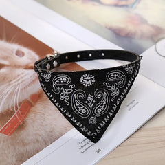PU Cat Dog Collar with Scarf for Small Medium Dogs Chihuahua Corgi Puppy Adjustable Coll detail view