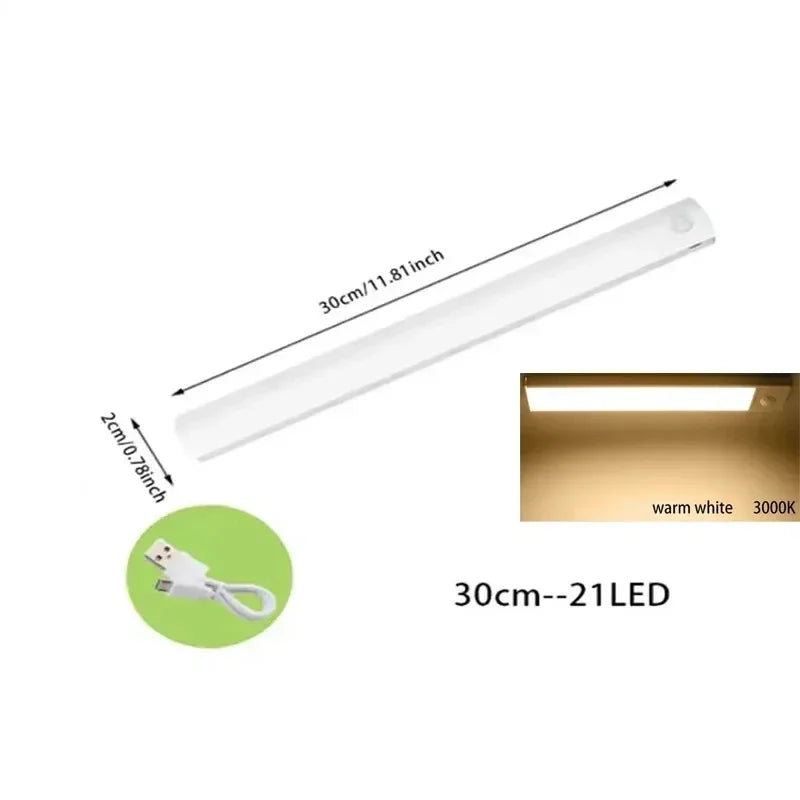 PIR Motion Sensor Rechargeable LED Night Light | Dimmable Magnetic Lamp for Closet Stair detail view