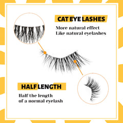 Wispy Half Eyelashes 10mm Natural Cat Eye Look | 20 Pairs DIY Strip Lashes alternate view
