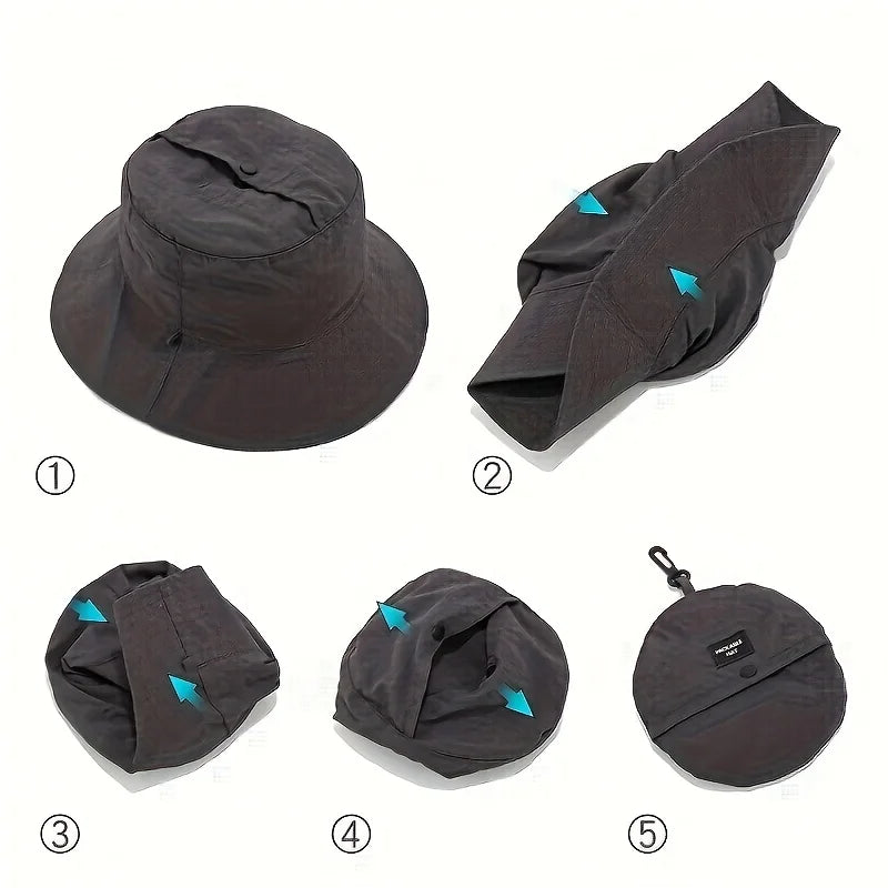 Portable Sun Protection Bucket Hat | UV-Resistant Quick-Dry Fishing Hat close-up view