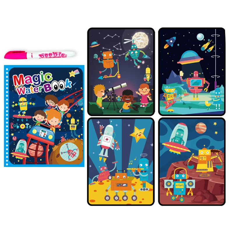 Children Early Education Toys Magical Book with Pen Water Drawing Montessori Toys Gif lifestyle view