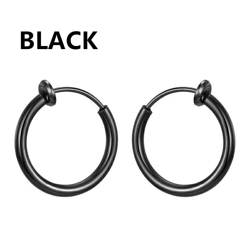 1/16 Pairs Magnetic Stud Earrings Men Stainless Steel Non-Piercing Cross Dangle Hoop Ear detail view