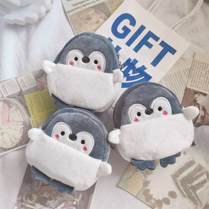 Cute Animal Plush Coin Purse | Zipper Change Purse with Keychain Mini Wallet alternate view