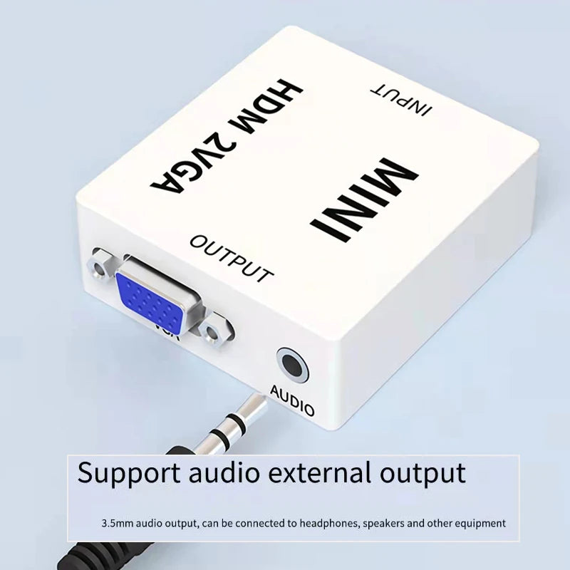 HDMI to VGA Converter with Audio | 1080P Adapter for Notebook Xbox PS3 PC Projector additional angle