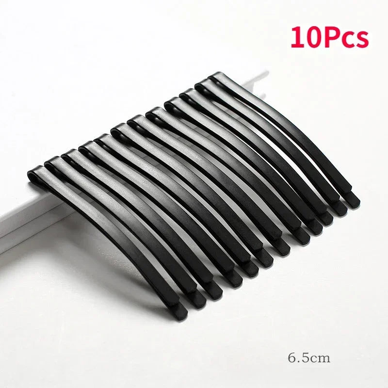 5/10pc Black 6.5/8.5CM Clip Hair Clip Hairpin Korean Simple Black Wire Hair Pins Invisible Hairpin Wide Big Hair Clips for Bride