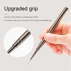 Nails Art Liner Brushes Striping Drawing Elongated Lines Painting 6/9/12/15/18mm Nail close-up view