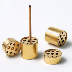 Pure Brass 9-Hole Incense Holder | Universal Incense Stick Burner for Sandalwood, Spi alternate view