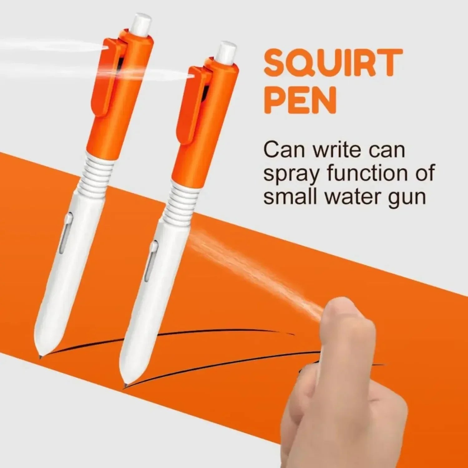 2 in 1 Funny Prank Retractable Water Spray Pens,Ball Pen with Water Spray Funny Prank To detail view