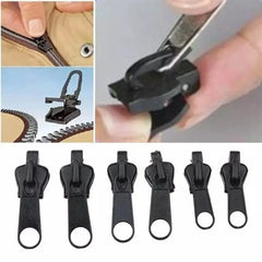 6Pcs Black Instant Fix Repair Kit Replacement Zip Slider Teeth Design Arts Crafts close-up view