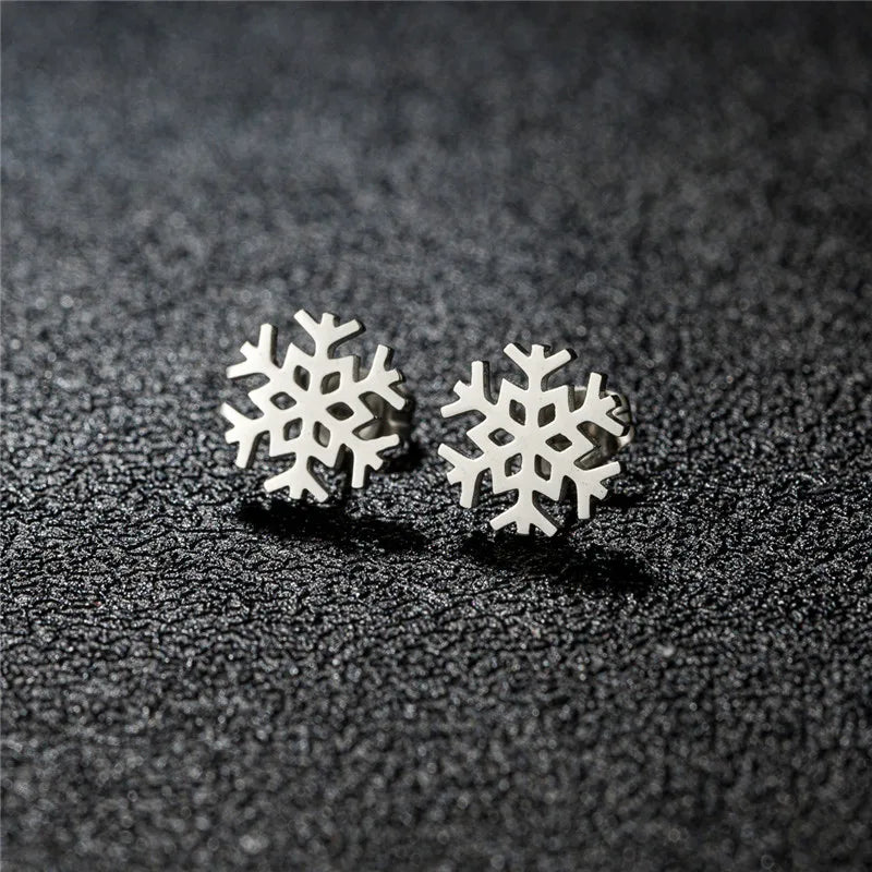 Multiple Stainless Steel Flower Stud Earrings Women Korean Daisy Mandala Rose Lotus E lifestyle view