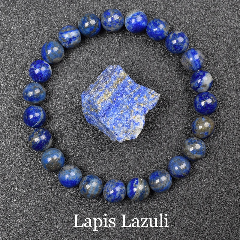 Natural Aquamarins Quartzs Beads Bracelet Women Men 6mm 8mm Sky Blue Stone Round Be additional angle