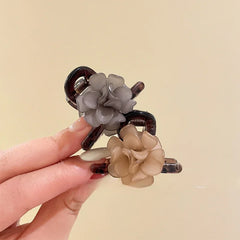 Acrylic Camellia Small Hair Claw Clips for Women Girls Retro Hairpin Headband for Hair Accessories Headwear Ornament