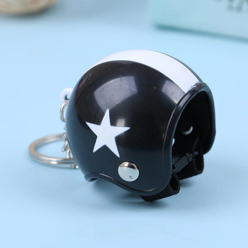 Mini Motorcycle Helmet Keychain | Cute Metal Key Ring for Women and Men alternate view