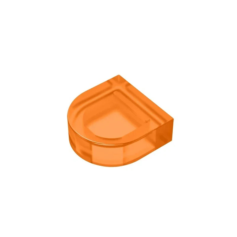Gobricks Tile Round 1 x 1 Half Circle Extended | Compatible Brick Building Block additional angle