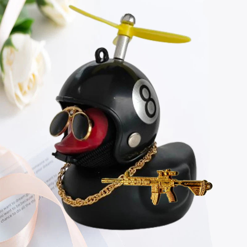 Motor Accessories Yellow Duck with Helmet for Bike Without Lights Auto Car Accessorie alternate view