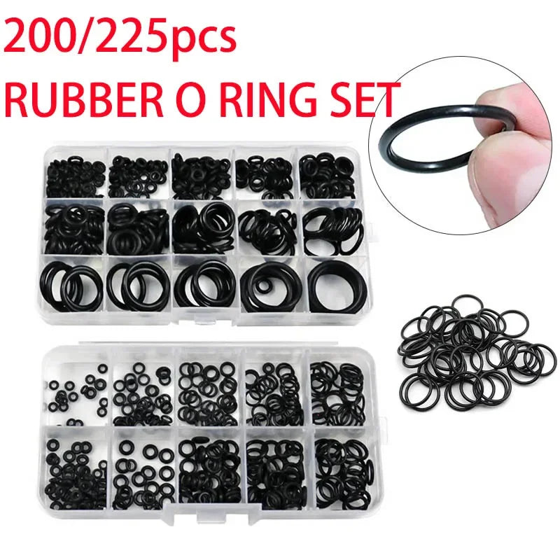 Rubber O Ring Set | 200/225pc Nitrile Seal Gasket Repair Kit