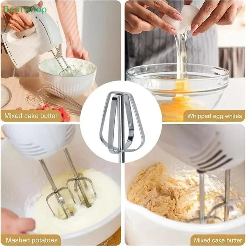 Stainless Steel Handheld Egg Whisk | Electric Mixing Stick for Baking close-up view