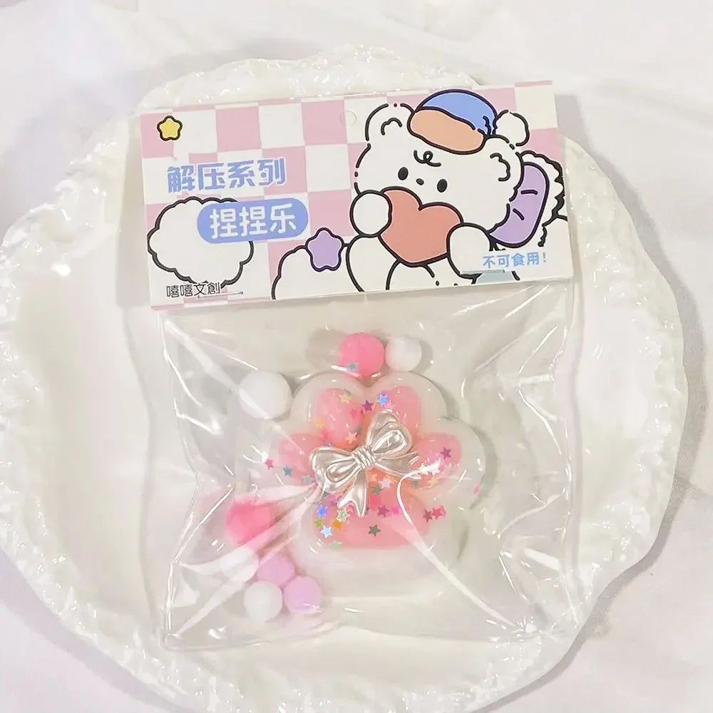 Mini Cat Paw Squeeze Toy Silicone Pinch Decompression Toy Plush TPR Fidget Sensory To alternate view