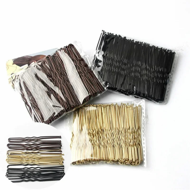 5/6/7cm Alloy Bobby Pins Barrettes U Shaped Metal Hair Pins Waved Hair Clips Bridal H alternate view