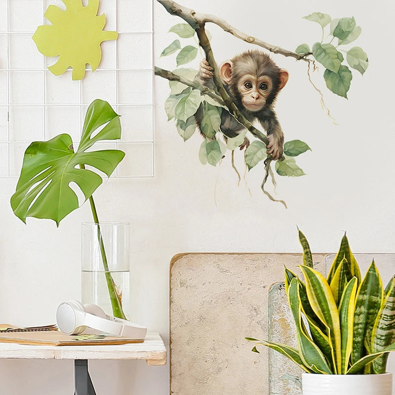 Cute Monkey Wall Sticker | Bathroom Toilet Decor and Home Decoration detail view