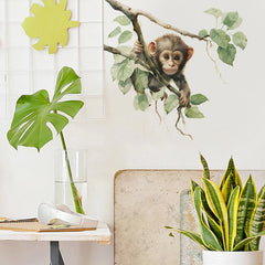 Cute Monkey Wall Sticker | Bathroom Toilet Decor and Home Decoration detail view