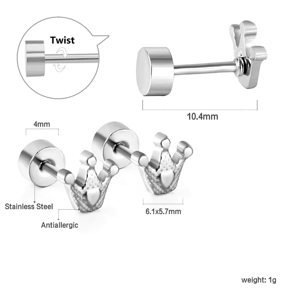 LUXUSTEEL Mini Cute Stainless Steel Stud Earrings Women Girls Heart Butterfly Rabbit alternate view