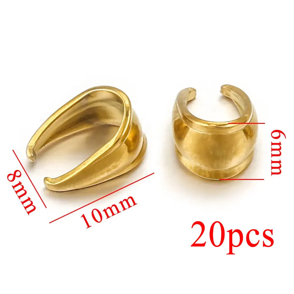 20/50pcs Stainless Steel Gold-plated Melon Clasps Glossy Jewelry Connector for DIY Nec close-up view
