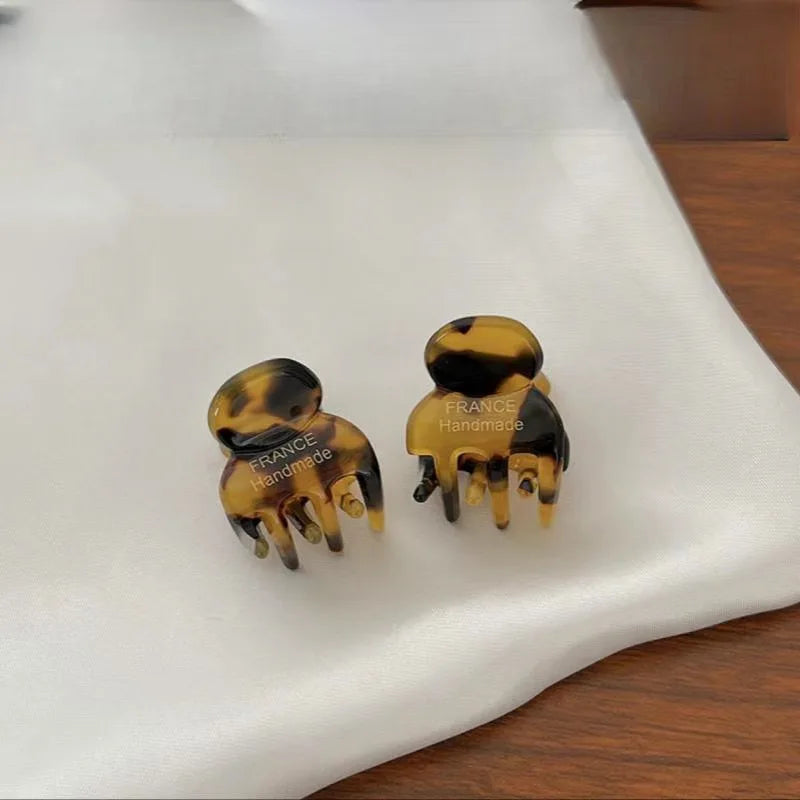 Mini 2cm Acetate Small Hair Claw Side Pins 2Pcs/Set Acetate Hair Crabs for Girls Cu additional angle