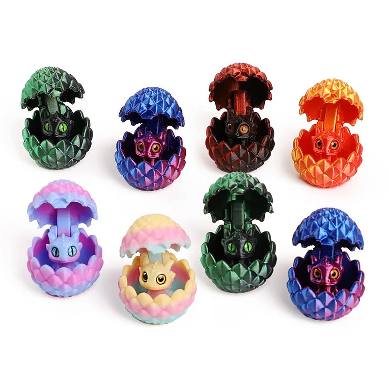 Cute 3D Printed Dragon Eggs with Mini Dragon Surprise Toys for Kids Birthdays Party F alternate view