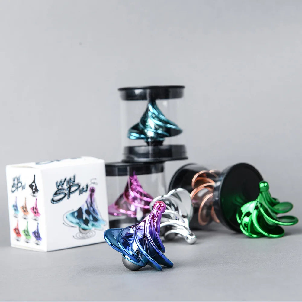 Wind Up Desktop Toy | Rotating Kinetic Spinner Fidget Stress Relief Gift close-up view