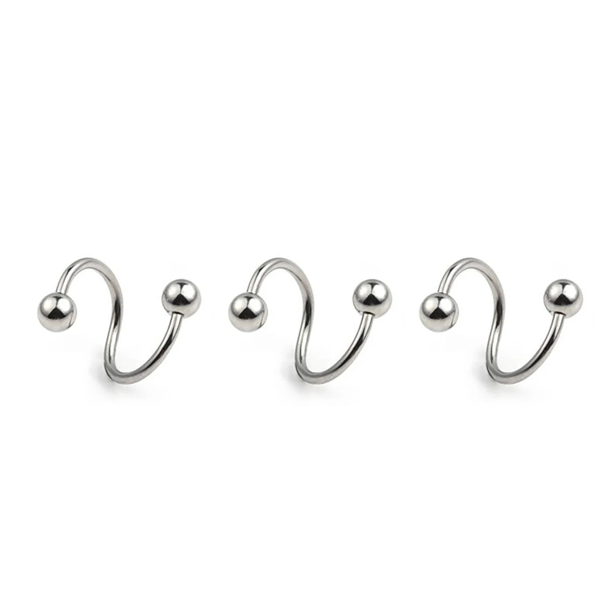 Women's Spiral Earrings Piercing Jewelry Multi-Use Body Jewelry - Lips Nose Septum Tra close-up view