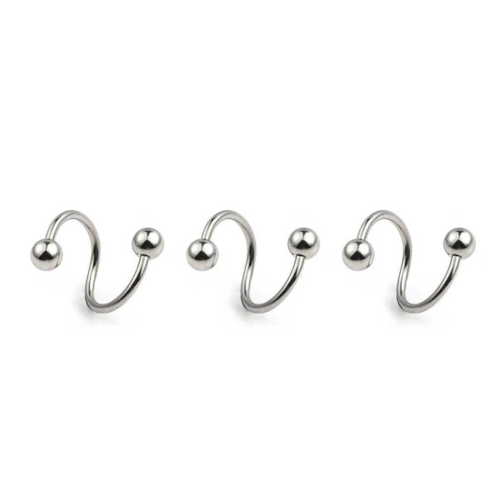 Women's Spiral Earrings Piercing Jewelry Multi-Use Body Jewelry - Lips Nose Septum Tra close-up view