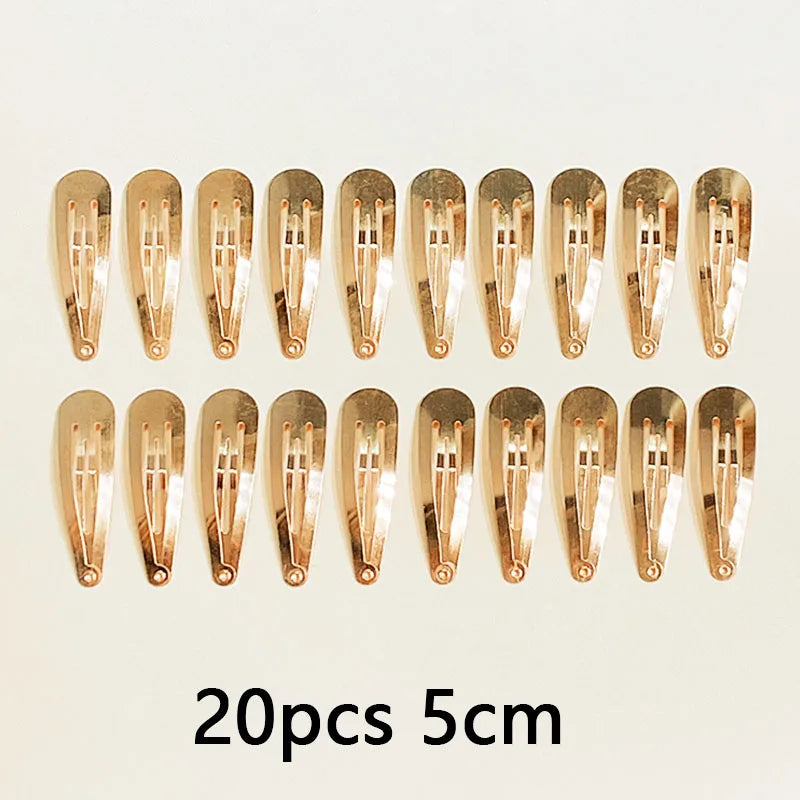 10/20/30pcs/set Women Silver Gold Black Waterdrop Shape Basic Alloy Hair Clips BB Hairpi detail view